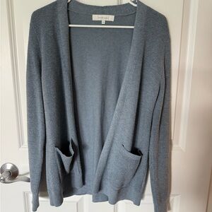 Verve Ami Gray Cardigan Sweater Open-Front Design